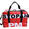 RED HAND LUGGAGE BAG 40 X 20 X 25 CM. MODEL FLYME MADE OF LORRY TARPAULIN. - Image 4