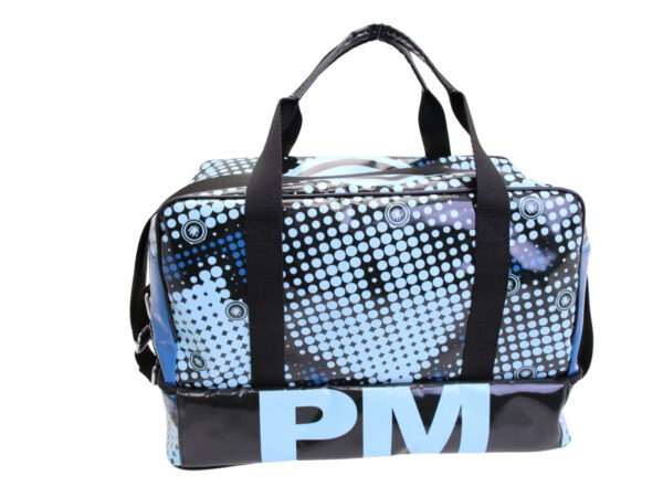 LIGHT BLUE HAND LUGGAGE BAG 40 X 20 X 25 CM. "TECNO STYLE". MODEL FLYME MADE OF LORRY TARPAULIN. - Image 4