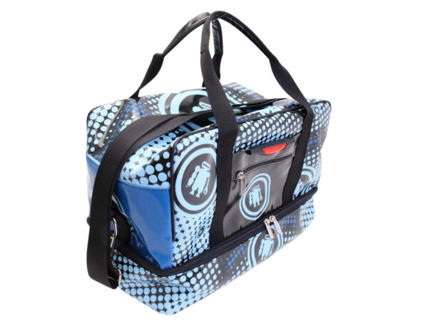 LIGHT BLUE HAND LUGGAGE BAG 40 X 20 X 25 CM. "TECNO STYLE". MODEL FLYME MADE OF LORRY TARPAULIN. - Image 2