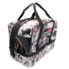 BLACK AND BEIGE HAND LUGGAGE BAG WITH "GRAFFITI STYLE" 40 X 20 X 25 CM. MODEL FLYME MADE OF LORRY TARPAULIN. - Image 2