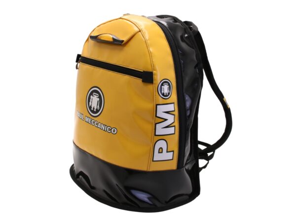 BLACK AND YELLOW BACKPACK. MODEL SUPER MADE OF LORRY TARPAULIN. - Image 3