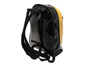 BLACK AND YELLOW BACKPACK. MODEL SUPER MADE OF LORRY TARPAULIN. - Image 4