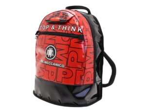 BLACK AND RED BACKPACK WITH LETTERING FANTASY. MODEL SUPER MADE OF LORRY TARPAULIN. - Image 3