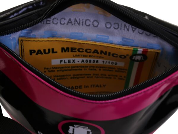 FUXIA AND BLACK WAIST BAG. MODEL FLEX MADE OF LORRY TARPAULIN. - Image 4