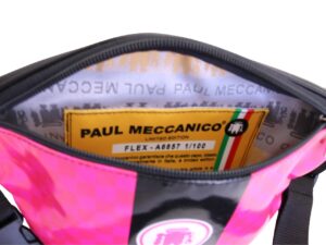 FUXIA AND BLACK WAIST BAG. MODEL FLEX MADE OF LORRY TARPAULIN. - Image 4