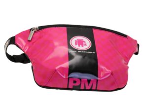 FUXIA AND BLACK WAIST BAG. MODEL FLEX MADE OF LORRY TARPAULIN. - Image 2