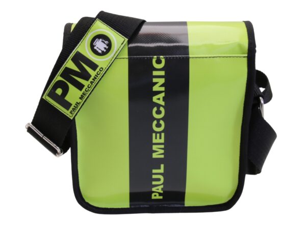 ...BLACK AND GREEN CROSSBODY BAG. MODEL MIPOK MADE OF LORRY TARPAULIN. - Image 4