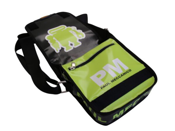 ...BLACK AND GREEN CROSSBODY BAG. MODEL MIPOK MADE OF LORRY TARPAULIN. - Image 3