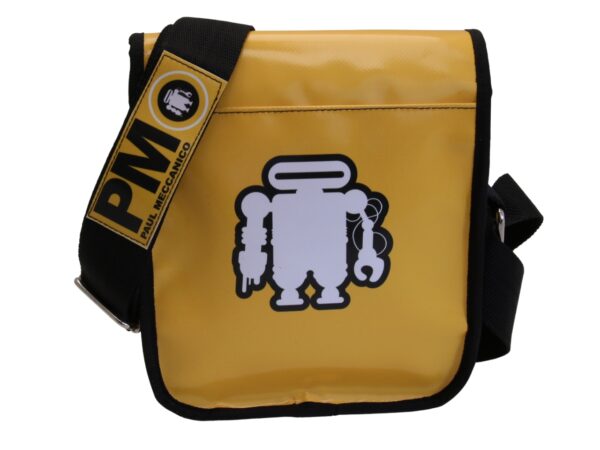 BLACK AND YELLOW CROSSBODY BAG. MODEL MIPOK MADE OF LORRY TARPAULIN. - Image 3