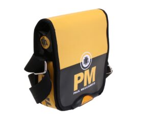 BLACK AND YELLOW CROSSBODY BAG. MODEL MIPOK MADE OF LORRY TARPAULIN. - Image 2