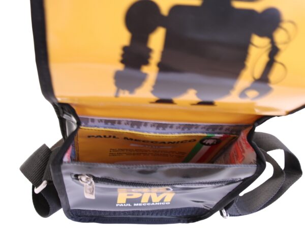 BLACK AND YELLOW CROSSBODY BAG. MODEL MIPOK MADE OF LORRY TARPAULIN. - Image 5