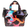BLACK TOTE BAG WITH TIE DYE FANTASY. MODEL GLAM MADE OF LORRY TARPAULIN.