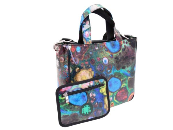 TOTE BAG WITH TIE DYE FANTASY. MODEL GLAM MADE OF LORRY TARPAULIN. - Image 4