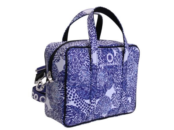 WHITE RECTANGULAR WOMEN'S BAG WITH FLORAL FANTASY. MODEL PINCA MADE OF HAMMERED SYNTHETIC LEATHER. - Image 2