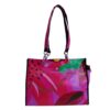 FUXIA SHOPPER BAG WITH FLORAL FANTASY. MODEL PEPE MADE OF LORRY TARPAULIN