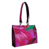 FUXIA SHOPPER BAG WITH FLORAL FANTASY. MODEL PEPE MADE OF LORRY TARPAULIN - Image 2