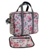 BORSA DA DONNA RETTANGOLARE BIANCA CON FANTASIA FLOREALE. MODELLO PINCA IN PELLE SINTETICA MARTELLATA. - immagine 4