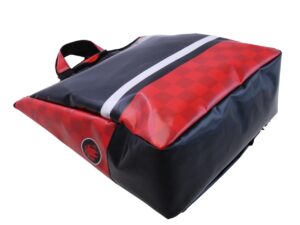 2 IN 1 BRIEFCASE AND BACKPACK BLACK, WHITE AND RED COLOURS. MODEL HYBRID MADE OF LORRY TARPAULIN. - Image 6