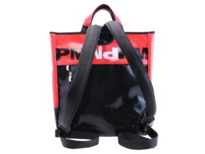 2 IN 1 BRIEFCASE AND BACKPACK BLACK, WHITE AND RED COLOURS. MODEL HYBRID MADE OF LORRY TARPAULIN. - Image 4