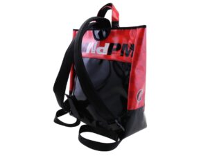 2 IN 1 BRIEFCASE AND BACKPACK BLACK, WHITE AND RED COLOURS. MODEL HYBRID MADE OF LORRY TARPAULIN. - Image 3