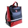 2 IN 1 BRIEFCASE AND BACKPACK BLACK, WHITE AND RED COLOURS. MODEL HYBRID MADE OF LORRY TARPAULIN. - Image 2