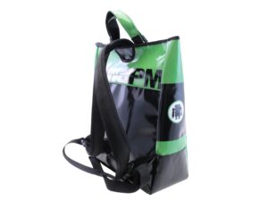 2 IN 1 BRIEFCASE AND BACKPACK DARK GREEN AND BLACK COLOURS. MODEL HYBRID MADE OF LORRY TARPAULIN. - Image 3