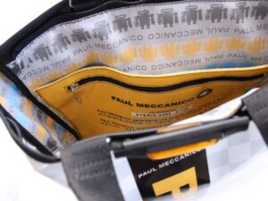 2 IN 1 BRIEFCASE AND BACKPACK WHITE AND GREY COLOURS. MODEL HYBRID MADE OF LORRY TARPAULIN. - Image 7