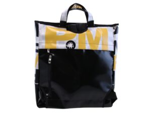 2 IN 1 BRIEFCASE AND BACKPACK WHITE AND GREY COLOURS. MODEL HYBRID MADE OF LORRY TARPAULIN. - Image 5