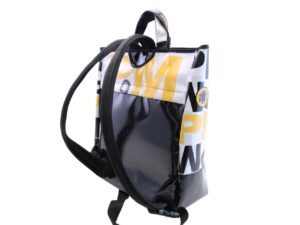 2 IN 1 BRIEFCASE AND BACKPACK WHITE AND GREY COLOURS. MODEL HYBRID MADE OF LORRY TARPAULIN. - Image 3