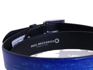 BLUE MEN'S BELT WITH TIE DYE MADE OF LORRY TARPAULIN - Image 3
