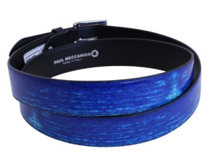 BLUE MEN'S BELT WITH TIE DYE MADE OF LORRY TARPAULIN - Image 2