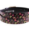 BLACK WOMEN'S BELT "FLOWERS AND BUTTERFLIERS" MADE OF LORRY TARPAULIN - Image 2