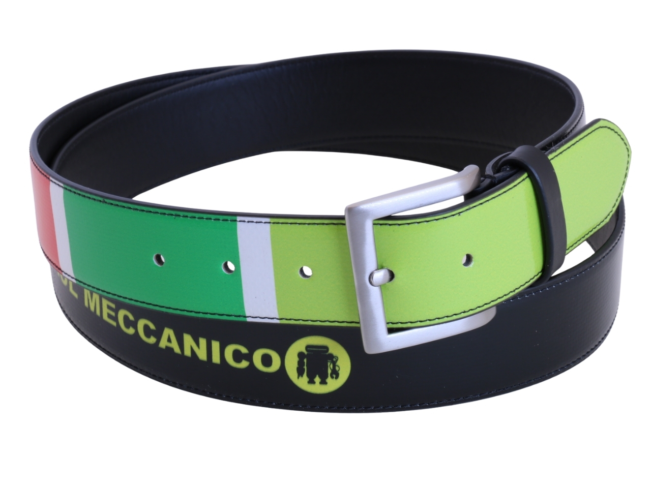 CINTURA DA UOMO NERA + BANDE MULTICOLOR IN TELONE DA CAMION