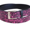 FUXIA AND BLACK WOMEN'S BELT MADE OF LORRY TARPAULIN