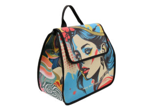 WOMEN'S "BACKPACK" WITH POP FANTASY. MODEL PULP MADE OF HAMMERED VEGAN LEATHER. - Image 2