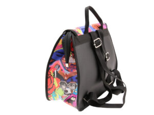 WOMEN'S "BACKPACK" WITH POP FANTASY. MODEL PULP MADE OF HAMMERED VEGAN LEATHER. - Image 4