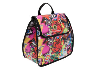 WOMEN'S "BACKPACK" WITH POP FANTASY. MODEL PULP MADE OF HAMMERED VEGAN LEATHER. - Image 2