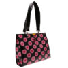BLACK SHOPPER BAG WITH FLORAL FANTASY. MODEL PEPE MADE OF LORRY TARPAULIN - Image 2