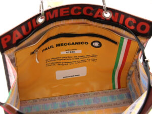 ORANGE SHOPPER BAG WITH ABSTRACT FANTASY. MODEL PEPE MADE OF LORRY TARPAULIN - Image 4