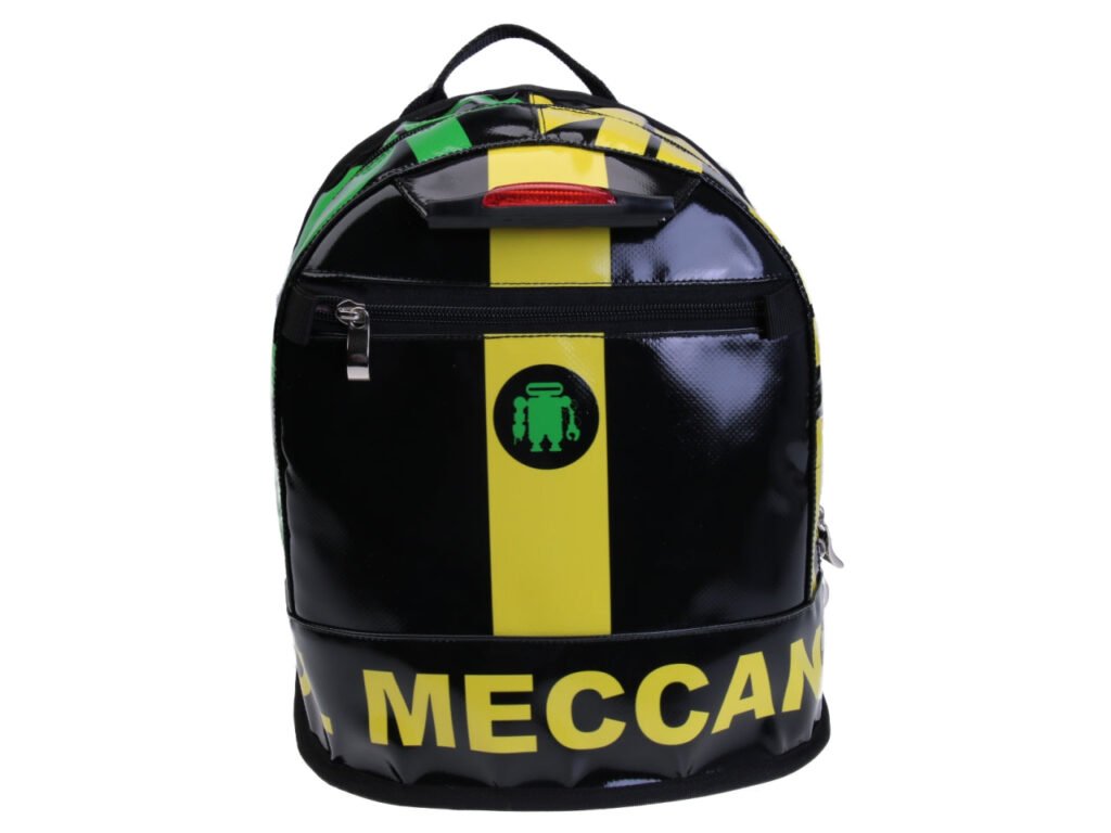 ZAINO NERO MODELLO SUPERINO REALIZZATO CON TELONI DI CAMION. - Edizione limitata Paul Meccanico