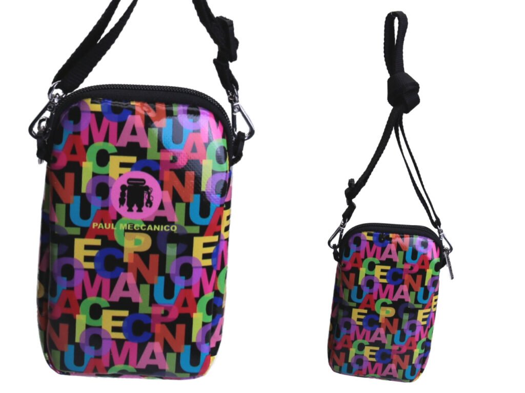 MINI BORSA A TRACOLLA MULTICOLORE FANTASIA LETTERING.
