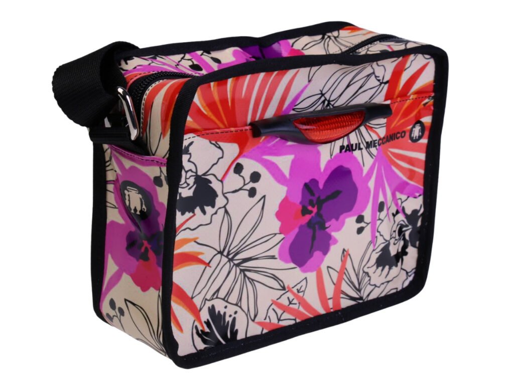 BORSA A TRACOLLA BEIGE. MODELLO FRIK REALIZZATO CON TELONI DI CAMION.