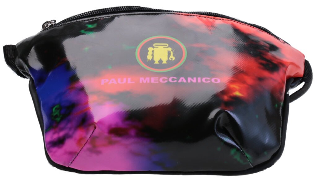 BORSA IN VITA CON FANTASIA TIE DYE. MODELLO FLEX REALIZZATO CON TELONI DI CAMION. - Edizione limitata Paul Meccanico
