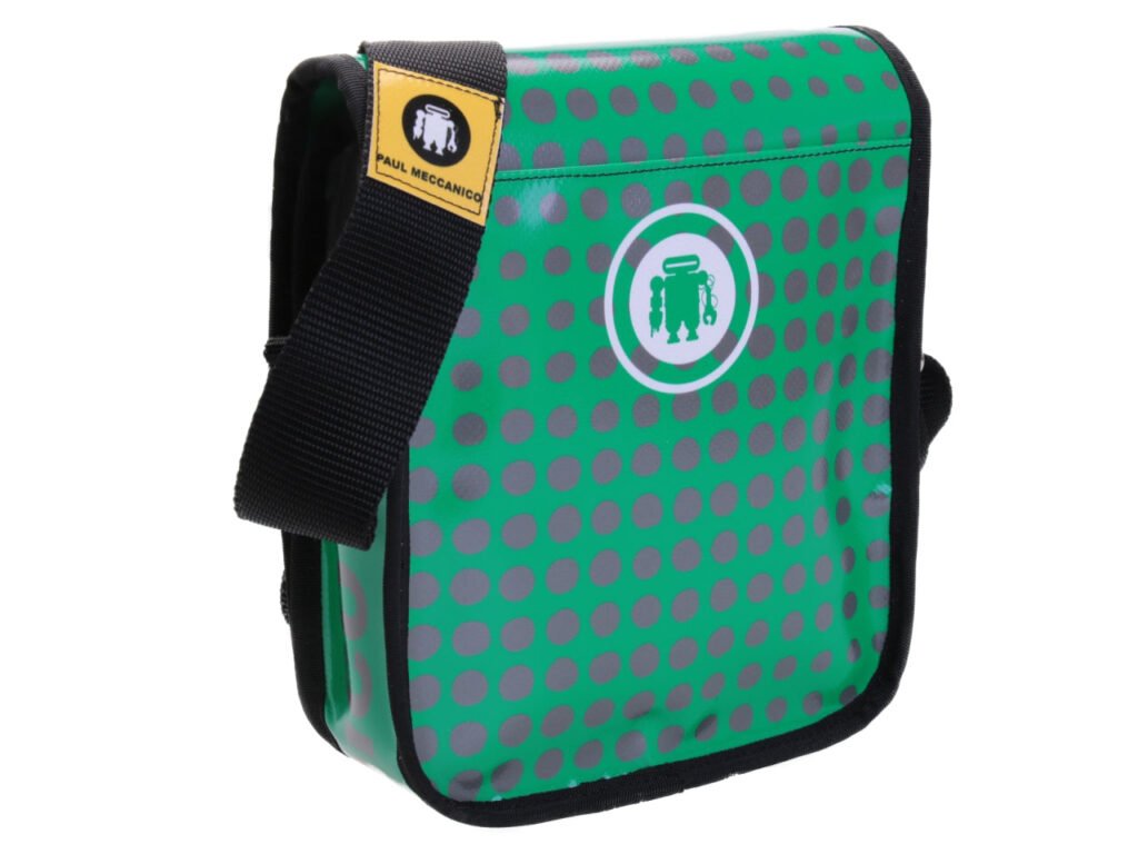 BORSA CROSSBODY VERDE FANTASIA POIS. MODELLO MIPOK IN TELONE DA CAMION.