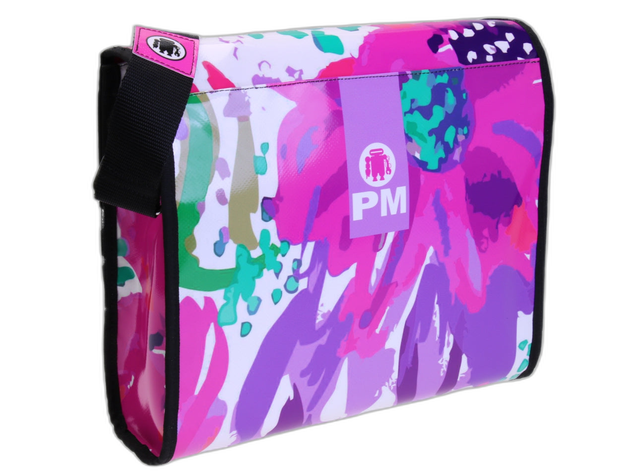 BORSA CROSSBODY FANTASIA ASTRATTA. MODELLO DI ROTTURA REALIZZATO CON TELONI DI CAMION.
