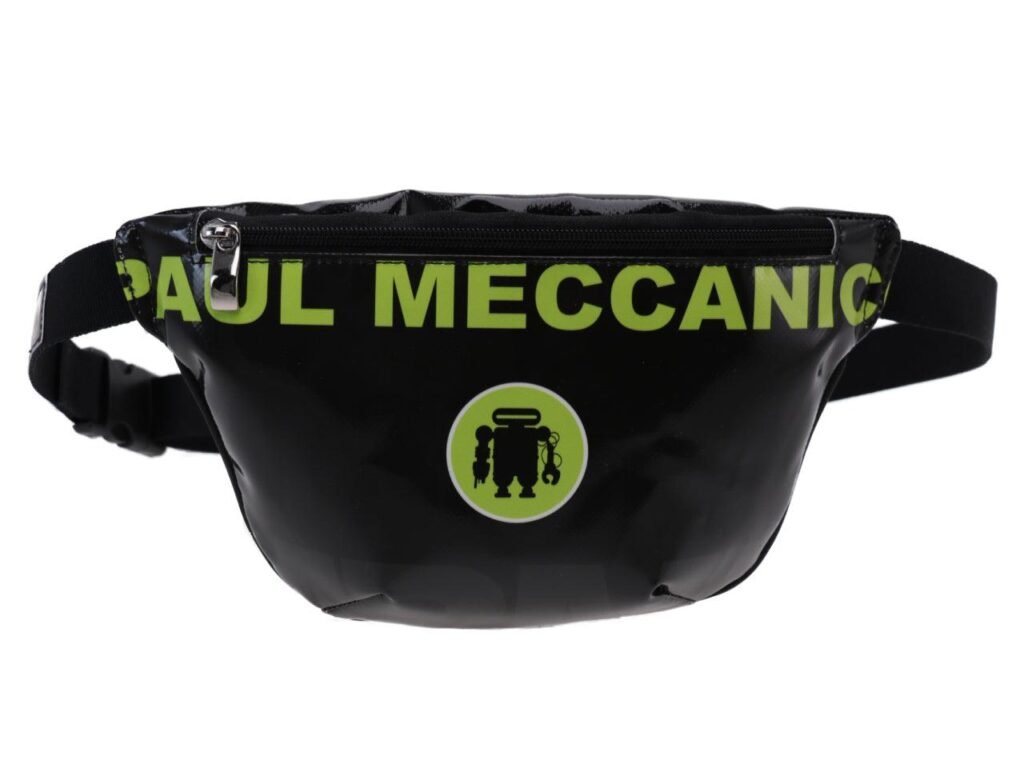 MARSUPIO NERO E VERDE FLUORESCENTE. MODELLO FLEX REALIZZATO CON TELONE DA CAMION. - Edizione limitata Paul Meccanico