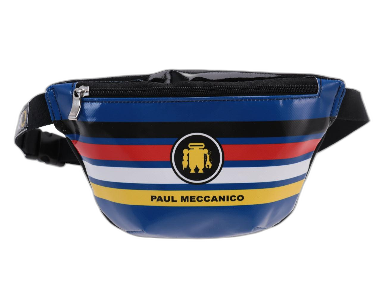 BORSA A TRACOLLA BLU, NERA, ROSSA, BIANCA E GIALLA. MODELLO FLEX REALIZZATO CON TELONE DA CAMION. - Edizione limitata Paul Meccanico