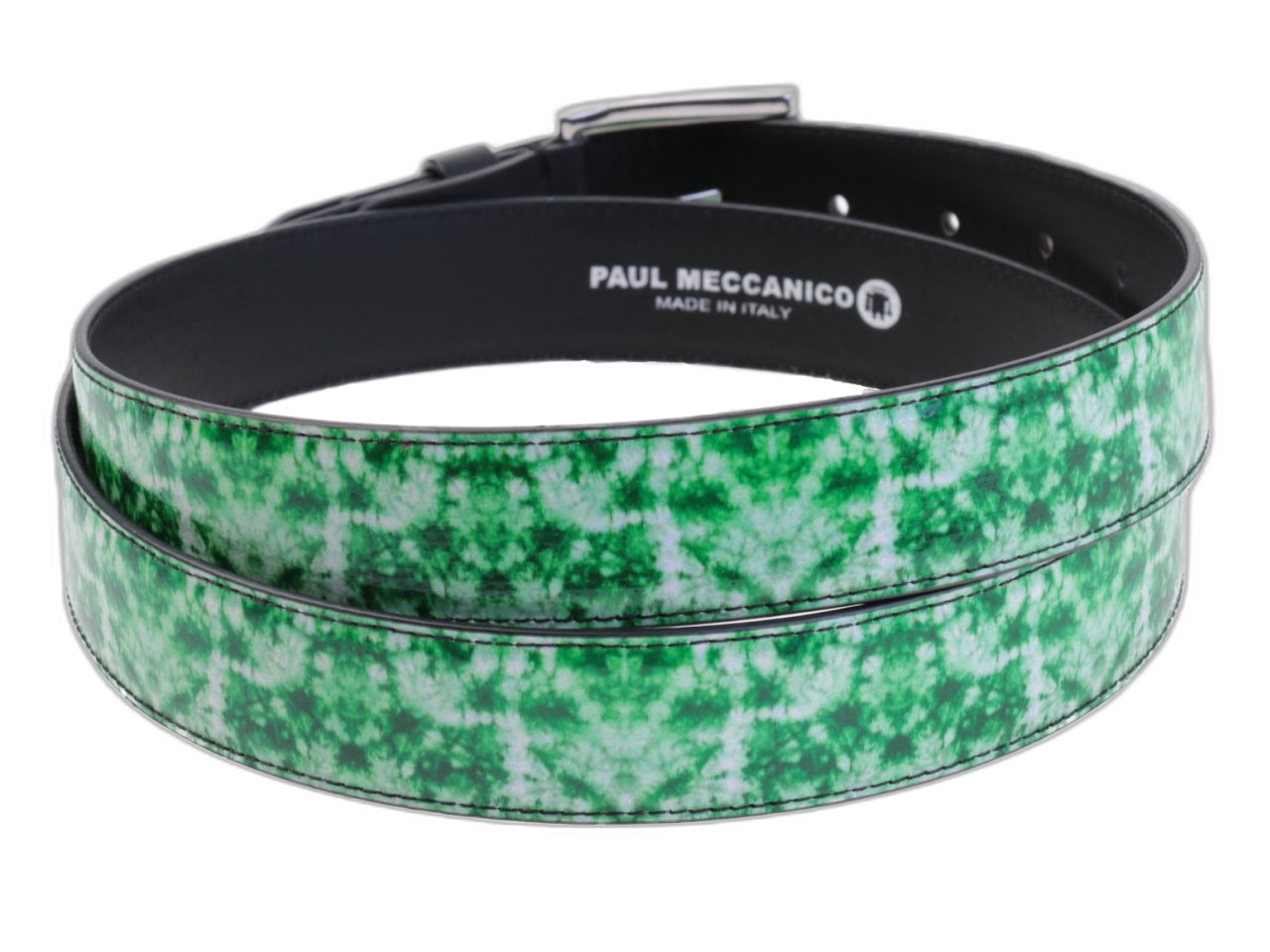 CINTURA VERDE DA DONNA IN FANTASIA TIE DYE REALIZZATA CON TELONI DI CAMION.