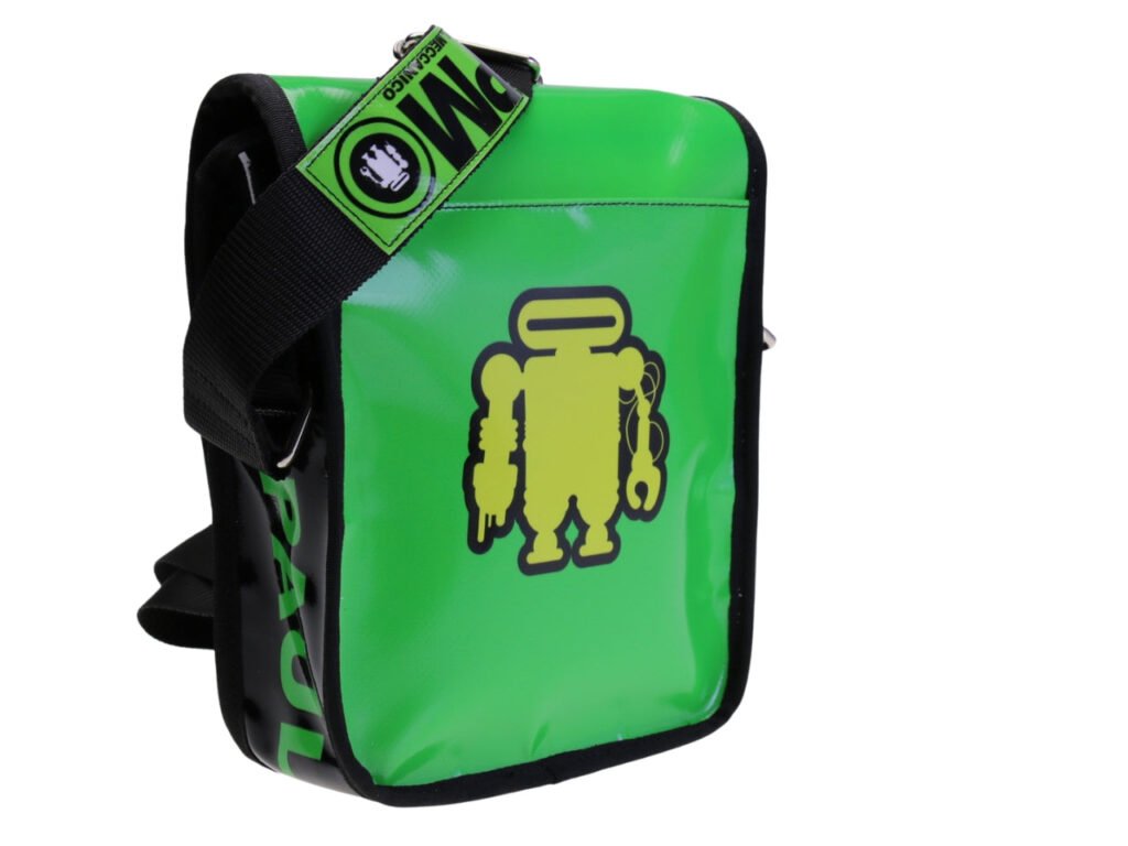 BORSA CROSSBODY VERDE. MODELLO MIPOK IN TELONE DA CAMION.