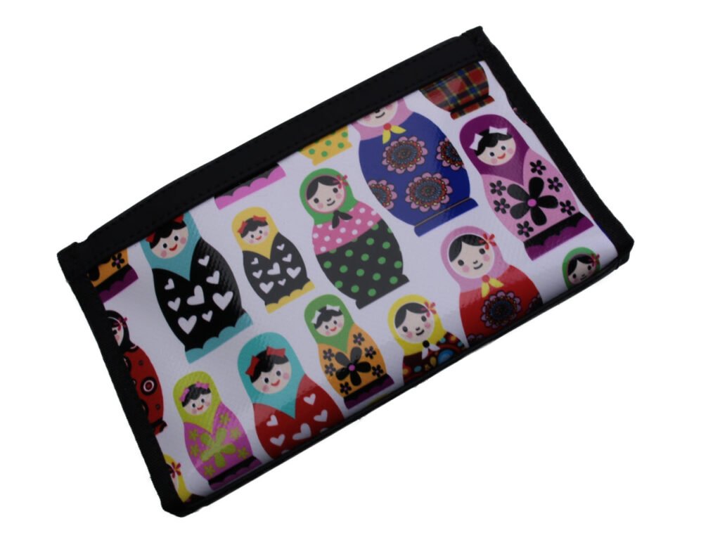 PORTAFOGLIO GRANDE DA DONNA BIANCO "MATRIOSKA". FOSSA MODELLO REALIZZATA CON IL TELONE DI UN CAMION. - Edizione limitata Paul Meccanico